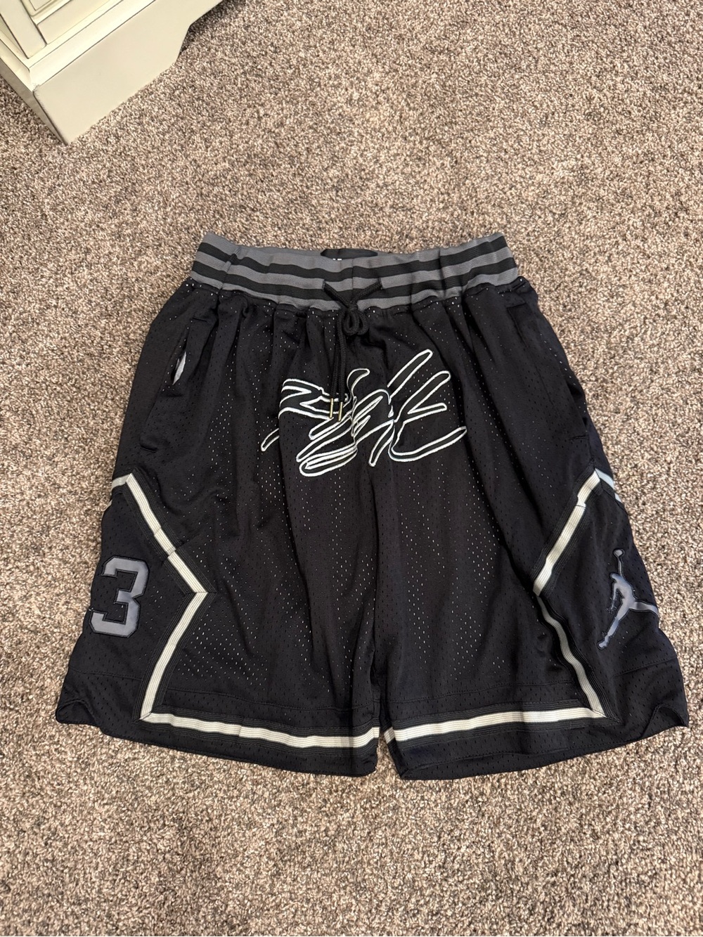 Nike Black Athletic Mesh Shorts with Gray Trim